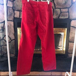 Red cropped pants